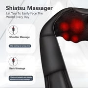 ZENART Shiatsu Shoulder Back and Neck Massager with Heat, Electric Deep Tissue Kneading Massage Pillow, Black