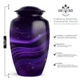 thumbnail image 7 of Purple Urns for Ashes Adult Male/Female - Cremation Burial Urns for Mom - Purple Theme Funeral Urn with Secure Lid - Blue Urn for Ashes Adult Male 6inch, Medium Size with Velvet Bag - 1pcs, 7 of 7