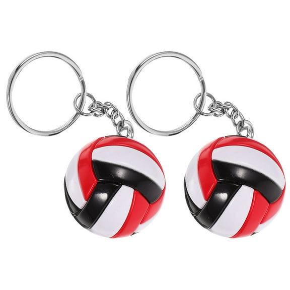 HOMOBABE 2Pcs Volleyball Keychains Pendant For Backpacks Metal And Imitation Leather Multi Color