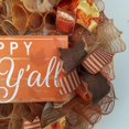 thumbnail image 2 of Happy Fall Y'all Wreath - Fall Decorations for Home - Thanksgiving Deco Mesh Front Door Wreath; Brown Orange Burlap Sale, 2 of 5
