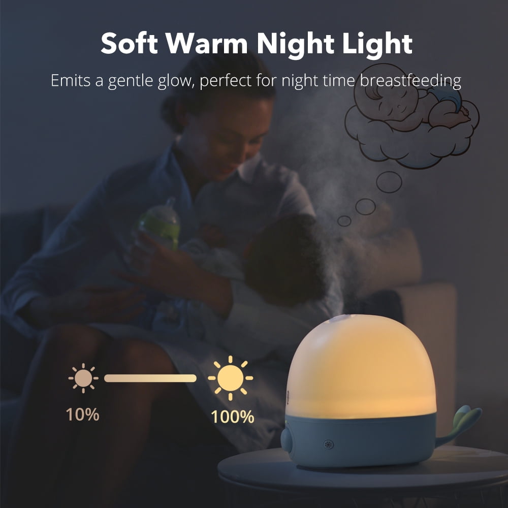 TaoTronics Humidifiers, 2.5L Ultrasonic Cool Mist Humidifier, 26dB Whisper Quiet Essential Oil Diffuser with Night Light for Baby Room, Bedroom, Home, Blue