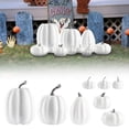 thumbnail image 2 of Clearance Under $9.9! 16PACK Fall Pumpkin Decor Set, Assorted Sizes & Colors for Thanksgiving & Halloween, Resin, (One Size, White), 2 of 5