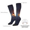 thumbnail image 4 of Goofa Red And Blue Fire Dragon C Pattern Adult Stockings, Color-Block Knee High Socks, Comfortable and Breathable, Soft and Stretchable, Sports, and Decoration, 4 of 6