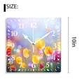 thumbnail image 2 of 10 Inch Wall Clock Battery Operated Silent Clock Decorative for Office, Kitchen, Outdoor, Living RoomSpring Tulip Purple Flower Style, 2 of 4