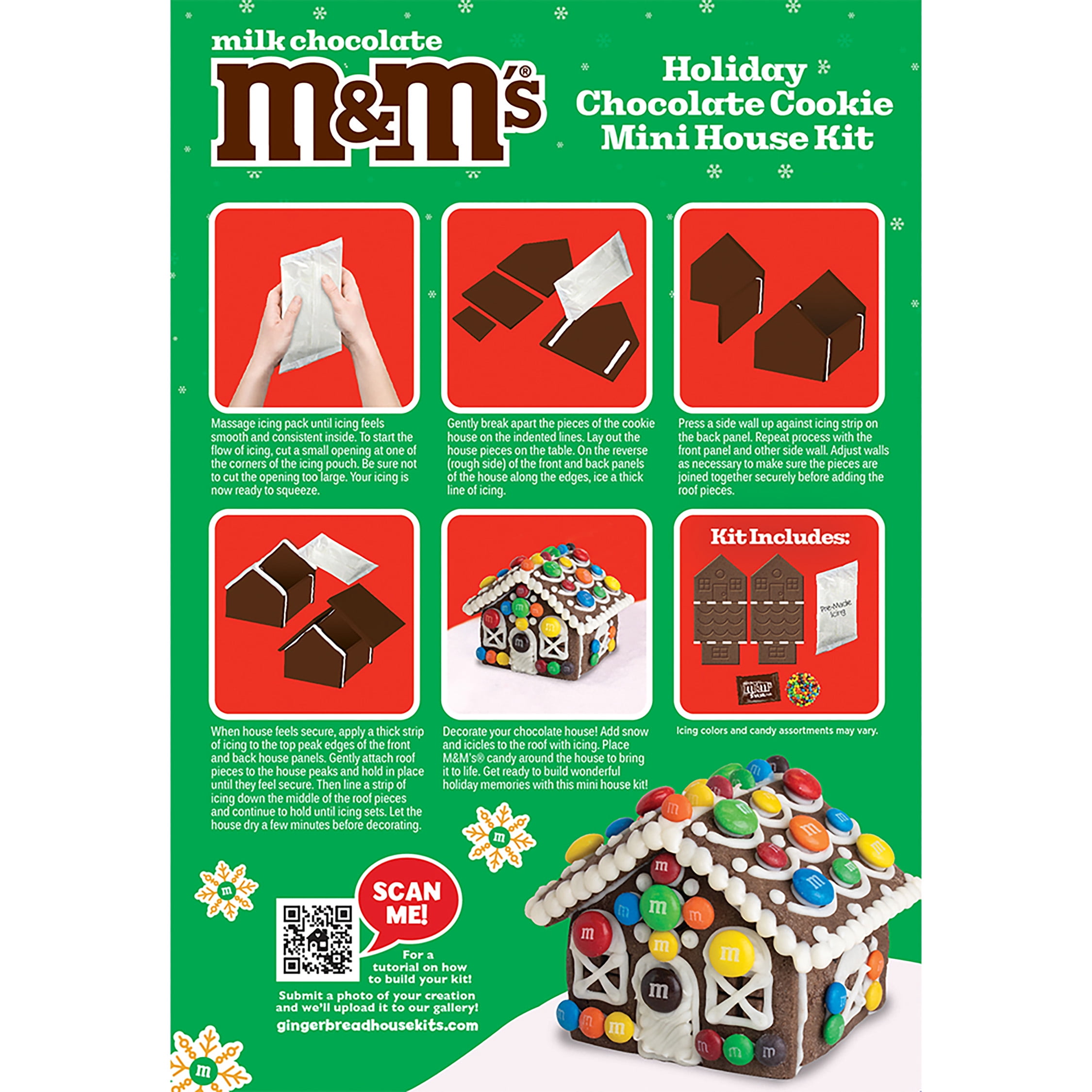 DIY, M&M's Holiday Chocolate Mini House Box Kit, 7oz
