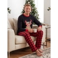 thumbnail image 4 of AceBaby Christmas Family Pajamas Matching Set Plaid Deer Print Holiday Loungewear Sleepwear PJs, 4 of 10