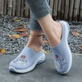 thumbnail image 7 of Domuza Orthopedic Shoes for Women Comfortable Casual Athletic Work Woven Mesh Breathable Sneakers Lightweight Non-Slip Arch Support Slip On Walking Shoes Light Blue 5.5（EU-36）, 7 of 7