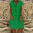 thumbnail image 3 of JBXKXYW Sundresses for Women 2024 Women Summer Style Feminino Vestido T-Shirt Cotton Casual Plus Size Ladies Dress Dresses Women Dresses (Grass Green,XXXXXL), 3 of 6