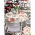 thumbnail image 5 of Outdoor Tablecloth with Umbrella Hole for Patio/Picnic/Party/Camping, Peach Waterproof Table Cloth Round Cover Washable, Spring Floral Green Leaf Botanical Pink Fruit Rustic (Dia 54"), 5 of 8
