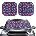 thumbnail image 2 of Wukai funny Skull daisy flower Print Windshield Sun Shade, Car Front Window Shades Sunshade Cover Sun Visor Shield Block Automotive Interior Protector Blocks UV Rays-Large, 2 of 6