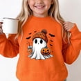 thumbnail image 2 of OGLCCG Halloween Sweatshirt for Girl Ghost Pumpkin Prints Cute Crewneck Long Sleeve Tops Festival Pullover Tops,Size 3, 2 of 6