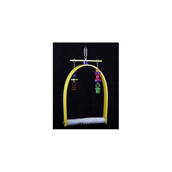 Whirly Bird Toy In Yellow Or Blue w Hanging Beads (Blue, Small)