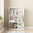 thumbnail image 2 of ALISENED 3 Tiers Open Shelf Bookcase, Stylish and Functional Bookshelf, Storage Organizer Shelving for Home, Office, Living Room, White, 2 of 8
