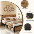 thumbnail image 5 of WhizMax King Bed Frame, King Size Bed Frame with Wood Headboard, King Platform Bed Frame with Metal Legs, Noise Free, No Box Spring Needed, Easy Assembly-Rustic Brown, 5 of 7