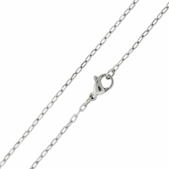 SilverCloseOut Stainless Steel Thin Rolo Cable Chain Necklace