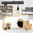 thumbnail image 4 of for iPhone 14 Pro Case Astronaut Clear Plating Astronaut Hidden Stand Cover for iPhone 14 Pro 6.1 Inch Soft TPU Shockproof Full Camera Protective Phone Case for Women Girls-Gold, 4 of 6