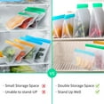 thumbnail image 4 of TETOU Stand Up Reusable Silicone Bag, Leakproof Ziplock Food Storage Bags PEVA Freezer Bags for Sandwich Snack Vegetable Meat Cheese Lunch Marinate Food Travel - 1S, 4 of 6