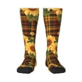thumbnail image 2 of Lsque Yellow Black Plaid Sunflower Printed Crew Socks Men's Women's LightWeight Thin Casual Calf Socks ,Knee High Socks,Cotton Socks, 2 of 9