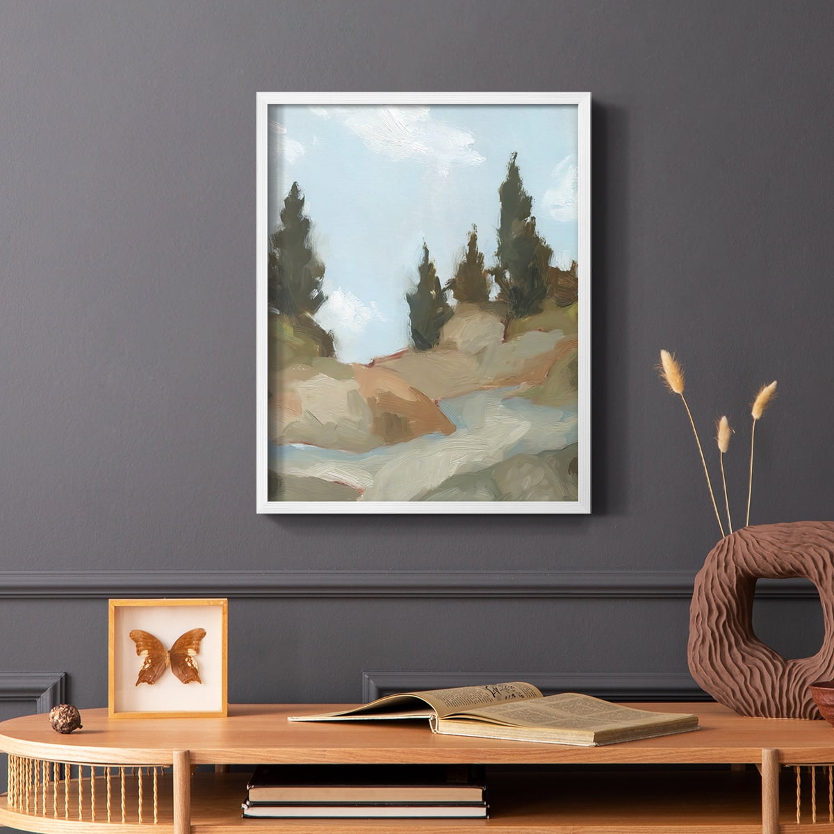 West Fork Hiking Trail II Framed Print in White Solid Wood 11 x 14 Framed Print