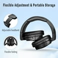 thumbnail image 5 of TISHORE Wireless Bluetooth over Ear Headphones, Foldable with Microphone, Noise Cancelling, Black, 5 of 10