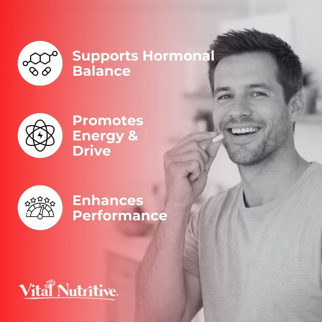 Vitalyra Testo Booster - Natural Testosterone Support Supplement for Men | Promotes Energy, Stamina, and Vitalyraity | Men’s Health | Made in USA | 30 Days Supply