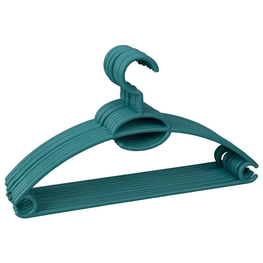 Tubular Plastic Hanger with Concave Sides and Center Accessory Hook
