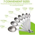 thumbnail image 5 of Oval Stainless Steel Metal Measuring Spoons Set, Easy to Read Dual Measurements for Dry and Liquid Ingredients, Medicine and More, Kitchen Essentials, Set of 7, 5 of 5