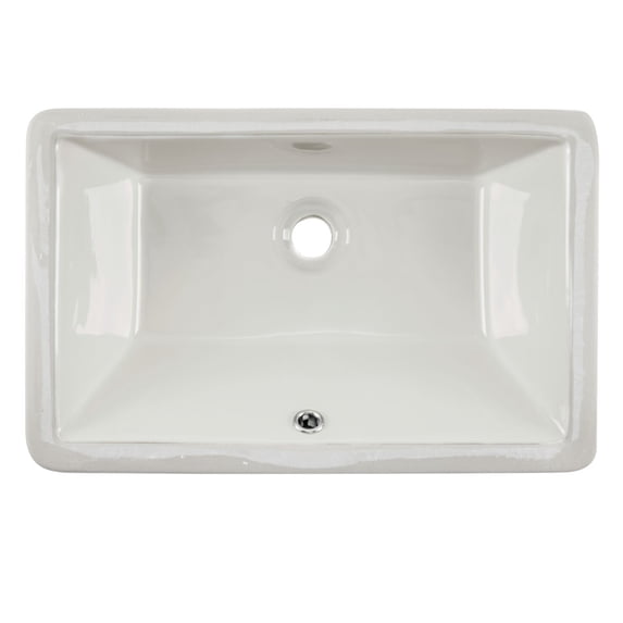 Undermount 21 in. Glazed Porcelain Trough Bathroom Sink in Biscuit