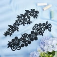 thumbnail image 6 of 8Pcs 2 Styles Black Flowers Embroidery Appliques Lace Fabric Floral Sew on Patches Polyester Collar Neckline Trim Applique for Sewing Wedding Dress Clothing Hat Bag Jeans Pillow DIY Decor, 6 of 9