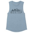 thumbnail image 1 of Skyline Boston Massachusetts Women's Muscle Tank X-Large Stonewash Denim, 1 of 5