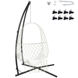 Gymax Hammock Stand Heavy Duty Steel Frame Hanging Hooks Indoor