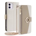 thumbnail image 2 of Nalacover Cover for iPhone 11, Zipper Wallet Purse Crossbody & Shoulder Metal Chain Women Handbag Credit Card Holder Ring Magnetic Clasp Kickstand Flip Leather For iPhone 11, White, 2 of 8