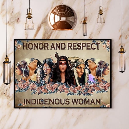 Native Black Woman Honor And Respect Indigenous Woman Paper Poster No Frame Matte Wall Art Decor 11 x 17 Inch Poster