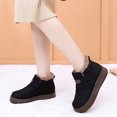 thumbnail image 3 of High Top Winter Boots for Women Hook and Loop Slip on Snow Booties Casual Furry Lined Platform Ankle Boots Black Size 8.5, 3 of 7