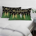 thumbnail image 3 of Black Green Christmas Pillow Covers, Linen Long Throw Pillow Case, Xmas Tree Stars Snowflake Winter Holiday Pillow Protector Decorative Cushion Cover for Living Room/Bedroom 20" x 30", 3 of 8
