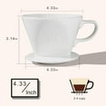thumbnail image 2 of Ceramic Pour Over Coffee Dripper, Handcrafted Cone Coffee Filter Brewer with 3 Hole Design, Reusable Manual Coffee Maker for Home, Office and Camping, White, 2 of 6