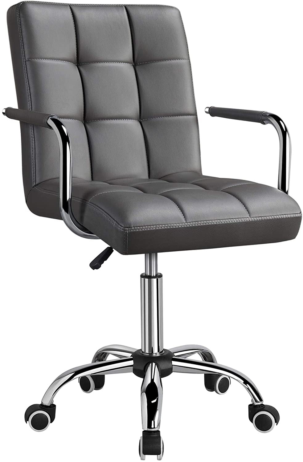 Swivel PU Leather Cushioned Chair Computer Office Desk Studio Salon Barber 
