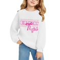 thumbnail image 4 of Youth Cute Bow Birthday Sweatshirt, Basic Crewneck Long Sleeve Shirt, Soft Breathable Fabric for Birthday Party Travel and Autumn Daily Wear White 150, 4 of 5