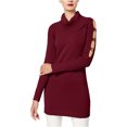 thumbnail image 1 of I.N.C Womens Cut Out Tunic Sweater, Red, X-Large, 1 of 1