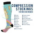 thumbnail image 2 of FORMRS Womens Knee High Socks Casual Long Thick Travel Daily Wear, 1 Pair, Retro Blue Rainbow, 2 of 6