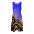 thumbnail image 4 of SMihono Robe Maxi Bohème d'Été pour Femmes Grande Taille Décontractée Imprimée Col Rond Manches Courtes Ample Longueur Genou Robe de Plage, 4 of 5