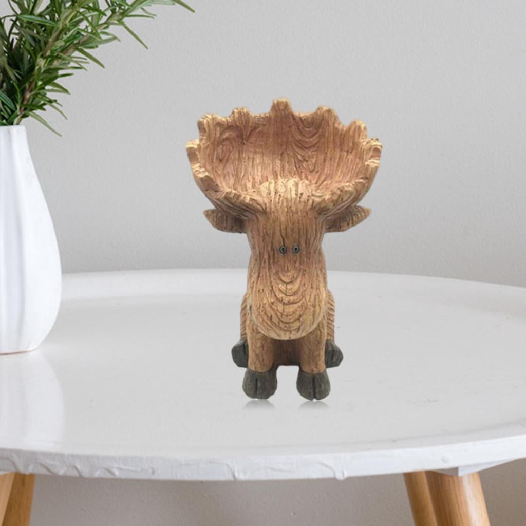 Axioma Deer Fairy Garden Statue Bird Feeder Bath for Outdoor Home Crafts Resin Yard Decor Garden Animal Sculpture Memorial Figurine