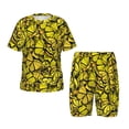 thumbnail image 1 of Fotbe Yellow Butterflies Pijama Estampada de 2 Piezas para Niños – Ropa de Dormir de Manga Corta Cómoda para Niños y Niñas, Camiseta y Shorts de Algodón-XX-Large, 1 of 6