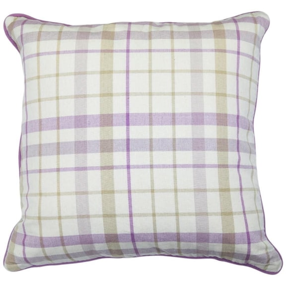 Homeport textiles Oreiller en coton à carreaux imprimé violet