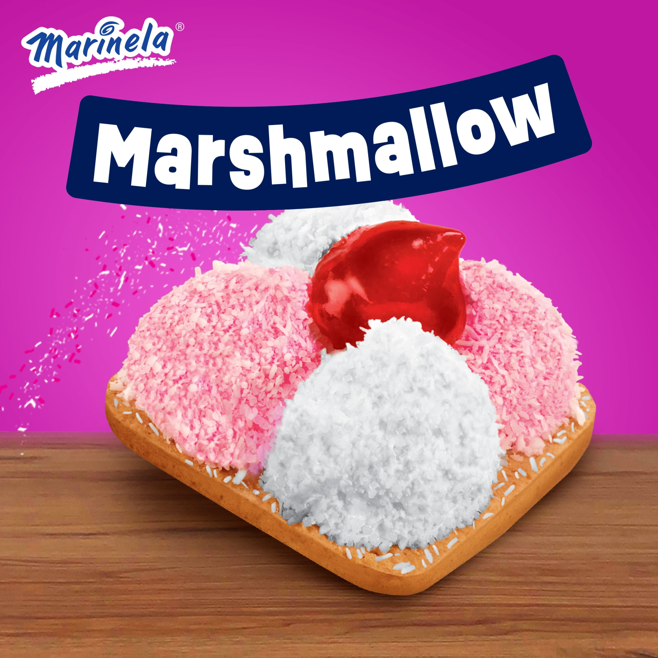 Marinela Sponch Marshmallow and Strawberry Coconut Cookies, 4 packs, Cookies, 18.07 oz Multipack