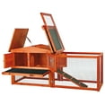 thumbnail image 4 of TRIXIE Weatherproof Outdoor 2-Story Wooden Small Animal Hutch, Run & Pull-Out Tray, Brown, 4 of 6