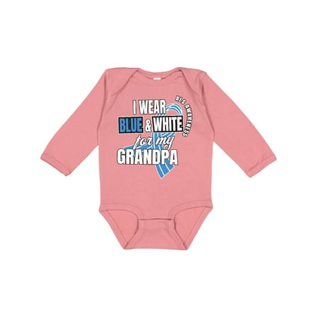 

Inktastic I Wear Blue and White for My Grandpa ALS Awareness Gift Baby Boy or Baby Girl Long Sleeve Bodysuit
