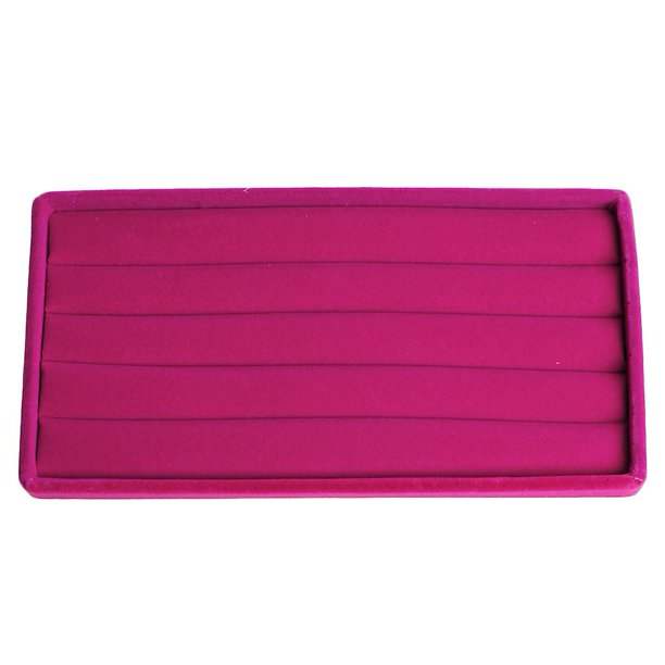 0.5mm Bandeja de almacenamiento rectangular de franela para pendientes, organizador para presentación de joyas, color negro y rojo
