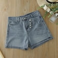 thumbnail image 4 of Sngxgn Women's High Rise Roll up Hem Straight Leg Denim Jean Shorts with Pocket(Blue,XL), 4 of 8