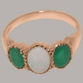 thumbnail image 4 of LBG British Made 10k Rose Gold Natural Opal & Emerald Womens Statement Ring - 33 size options - Size 9.25, 4 of 7